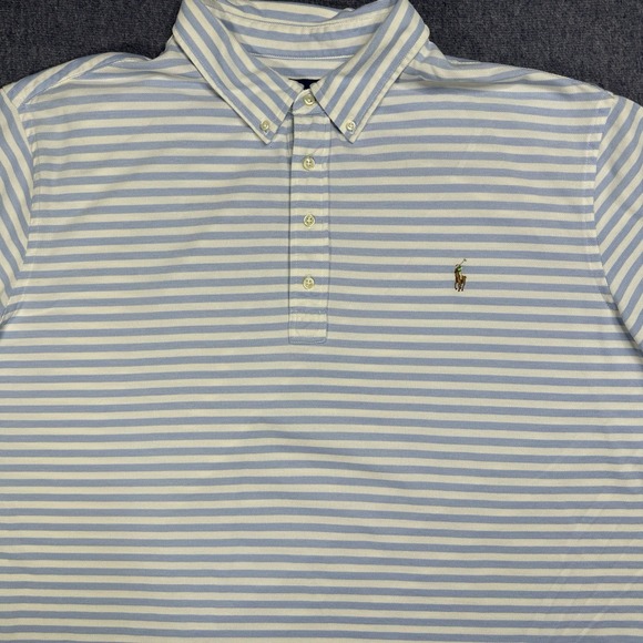 Polo Ralph Lauren Other - Polo Ralph Lauren Knit Oxford Blue Striped Polo Men's‎ 3XB Old School Yacht